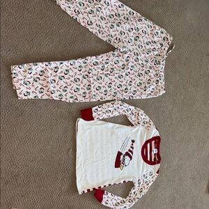 Peanuts Red and White Pajama Set with Graphic Design
